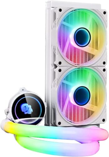 Wjcoolman Neon Mirror 240Mm Rgb Aio Cooler White