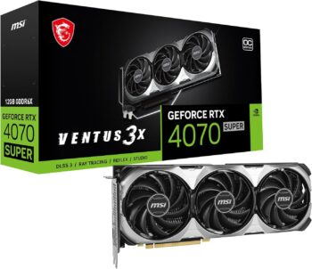 Msi Rtx 4070 Super 12Gb Ventus 3X Oc Gddr6X Graphics Card Bk