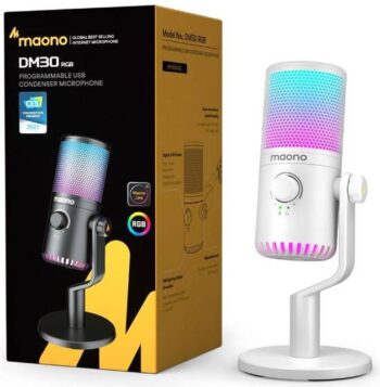 Maono Dm30 Usb Condenser Microphone White
