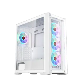 Gameon Vortex Arctic Series 4 Fans Rgb Mid Tower Case White