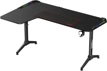 Twisted Minds Warrior L Shaped  Gaming Desk Rgb Left Black
