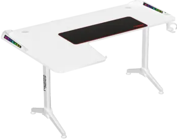 Twisted Minds Warrior L Shaped  Gaming Desk Rgb Left White
