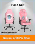 Dxracer Craft Pro Hallo Cat Gaming Chair Pink