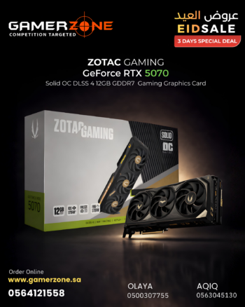 ZOTAC Gaming GeForce RTX 5070 Solid OC DLSS 4 12GB GDDR7 192-bit 28 Gbps PCIE 5.0 Gaming Graphics Card, IceStorm 2.0 Cooling, Spectra RGB Lighting