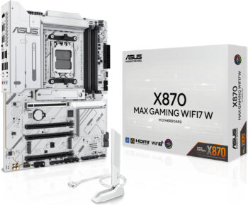 ASUS X870 MAX GAMING WIFI 7 AMD AM5 MOTHERBOARD WHT