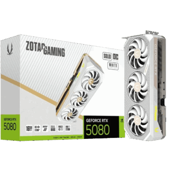 ZOTAC RTX 5080 SOLID OC GDDR7 16 GB GRAPHICS CARD WH