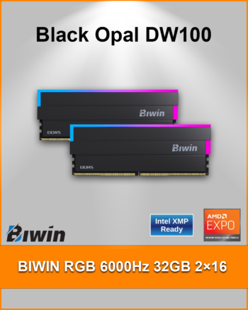 BIWIN 32GB RGB DDR5 16X2 6000Hz BLACK
