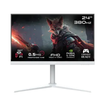 GAMEON ARTIC  PRO SERIES 24" FHD 380Hz IPS 0.5 MS 2.1 GAMING MONITOR  WHITE