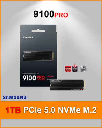 SAMSUNG 1TB PCIE 5.0 NVME™ M.2 SSD 9100 PRO W/ HEATSINK