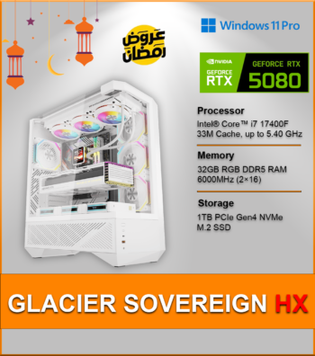 GLACIER SOVEREIGN HX – Ultimate White Gaming PC