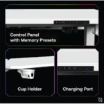 APEX AURADESK, Ergonomic Large Gaming Desk, RGB Computer Desk, Gaming Table, PC Gaming Workstation Home Office Desks طاولة الألعاب (White)