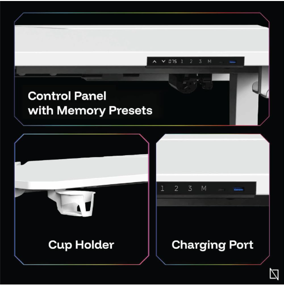 APEX AURADESK, Ergonomic Large Gaming Desk, RGB Computer Desk, Gaming Table, PC Gaming Workstation Home Office Desks طاولة الألعاب (White) APEX AURADESK, Ergonomic Large Gaming Desk, RGB Computer Desk, Gaming Table, PC Gaming Workstation Home Office Desks طاولة الألعاب (White)