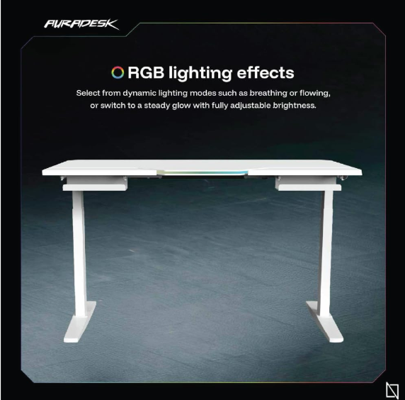 APEX AURADESK, Ergonomic Large Gaming Desk, RGB Computer Desk, Gaming Table, PC Gaming Workstation Home Office Desks طاولة الألعاب (White) APEX AURADESK, Ergonomic Large Gaming Desk, RGB Computer Desk, Gaming Table, PC Gaming Workstation Home Office Desks طاولة الألعاب (White)