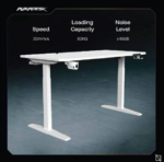 APEX AURADESK, Ergonomic Large Gaming Desk, RGB Computer Desk, Gaming Table, PC Gaming Workstation Home Office Desks طاولة الألعاب (White)