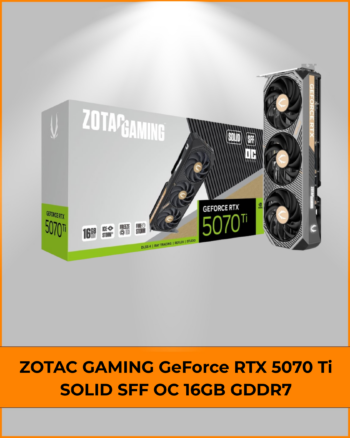 ZOTAC GAMING GeForce RTX 5070 Ti SOLID SFF OC 16GB GDDR7 – DLSS 4 Blackwell GPU | Compact 2-Slot Gaming Graphics Card