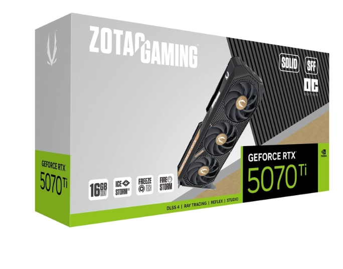 ZOTAC GAMING GeForce RTX 5070 Ti SOLID SFF OC 16GB GDDR7 – DLSS 4 Blackwell GPU | Compact 2-Slot Gaming Graphics Card ZOTAC GAMING GeForce RTX 5070 Ti SOLID SFF OC 16GB GDDR7 – DLSS 4 Blackwell GPU | Compact 2-Slot Gaming Graphics Card